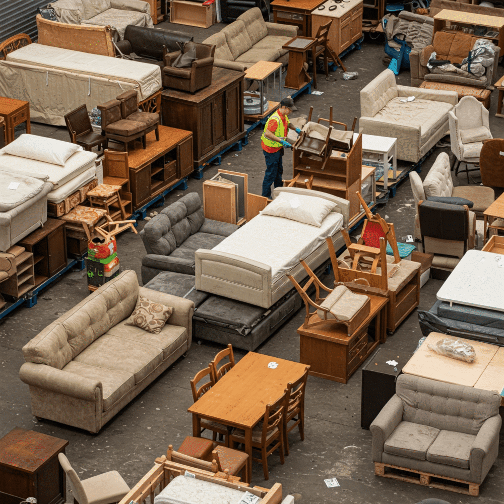 Senų baldų išvežimas. Tvarkingas rūšiavimas-min